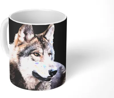 Produktbild von MuchoWow® Tasse Kaffeetasse Kaffeebecher 350 ml Grauer Wildwolf Teetasse - Fototasse - Becher - Keramikbecher - Teebecher - Kaffeetasse - Bürotasse