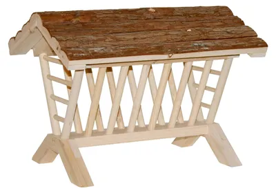 Productafbeelding van Hooirek hooibak - Natuurhout - 45 x 32 x 33 cm - Natuur