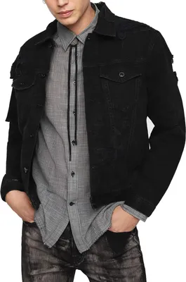 Produktbild von Diesel D-Hill Veste Herren Jeansjacke Jacke Destroyed Schwarz