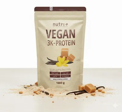 Obrázek produktu pro nutri+ veganes 3K Proteinpulver, 1000 g Dávka