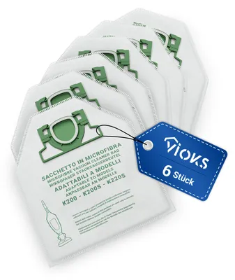 Produktbild von Filtertüten 6x passend wie Kobold 200 Staubsaugerbeutel Saugbeutel für Staubsauger