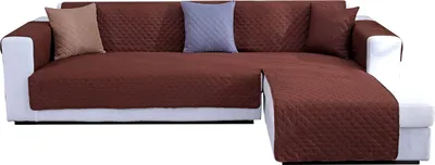 Produktbild von Sofabezug L-Form Sofaschoner Universal Wasserdicht Reversibel Gesteppte Gepolsterter Sofaschutz Sofaüberwurf, Länge: 240cm, Braun