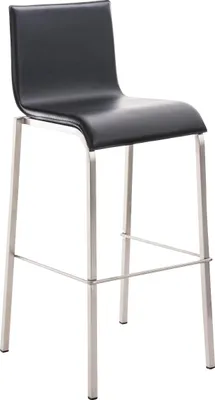 Produktbild von CLP Barhocker Avola Leder Flach E78 Edelstahlgestell schwarz