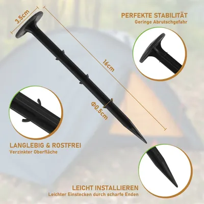 Produktbild von Bodenanker 200x stabile Erdanker Unkrautvlies, Kunststoff, 160mm