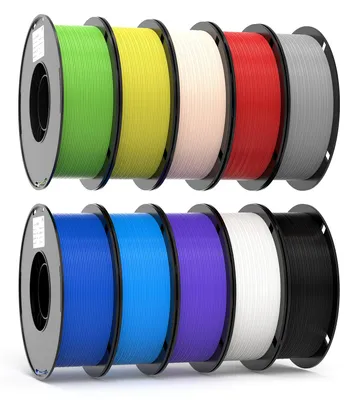 Produktbild von BIQU PLA GO 10kg 3D-Drucker Filament 1,75 mm, 10 Rollen je 1 kg, Multicolor, Schwarz, Weiß, Grau, Rot, Blau, Gelb, Grün, Orange, Apricot, Lila, Typ 1