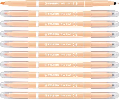 Produktbild von Filzstift und Fineliner in einem - STABILO Trio 2 in 1 - 10er Pack - hellrosa