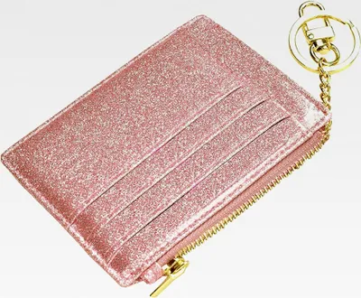Produktbild von Kartenetui für Damen und Herren mit RFID-Blocker aus Leder, kleines Portemonnaie mit Reißverschluss, Münzfach und Schlüsselbund