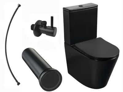 Produktbild von Domotechnika | Kompakt Wc Set - 815x385x630mm - Rimless - Schwarz Matt - Soft Close Sitzverschluss