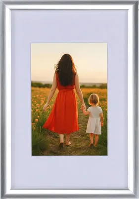 Produktbild von New Lifestyle Kunststoff Bilderrahmen mit Passepartout & Kunststoffglas Collage Wanddeko Poster Hoch- & Querformat - Farbe: Silber | Format: 10x15