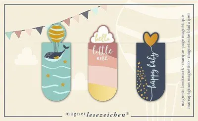 Produktbild von Magnetlesezeichen 3er Set, magnetisches Lesezeichen, Hello Baby