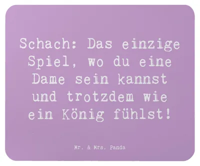 Produktbild von Mr. & Mrs. Panda Mousepad Spruch Schach Dame und König - Lavendeltraum - Geschenk, Denksport, Sportart, mauspad laptop, Humor, Sportler, Teamsport, Unterhaltung