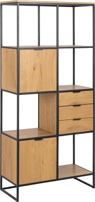 Produktbild von Wandregal Swindon 183 cm 4 Ablageflächen - Eiche/schwarz