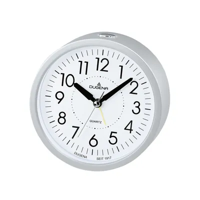 Produktbild von Dugena 4460807 Wecker leise Sekunde Uhr Unisex  weiß silber