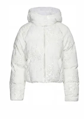 Produktbild von Weiße Damen Jacke mit glänzenden Pailletten, Größe M, Glamour-Kollektion
