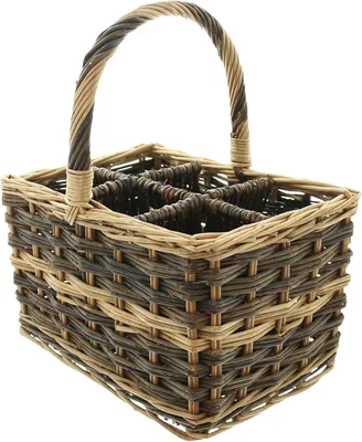 Produktbild von Frank Flechtwaren Flaschenkorb Natur 507205 Naturprodukt Weidenkorb für 6 Flaschen Getränkekorb