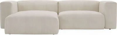 Produktbild von GrainGold Ecksofa L-Form Landi Links - Moderne Cord Ecksofa, Wohnzimmer Sofa - Eckcouch Beige (Lincoln 03)