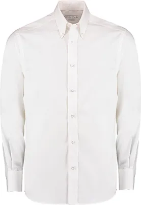Produktbild von Kustom Kit Tailored Fit Premium Oxford Herren Langarm Hemd, Größe:17.5 (44cm), Farbe:Weiß