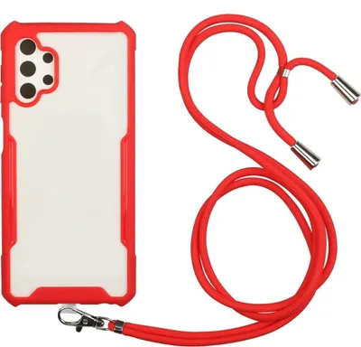 Produktbild von Handykette für Samsung Case Handyhülle Case mit Band Cover zum umhängen mit Kordel , Farbe:Rot, Modell wählen:Samsung Galaxy S21 Ultra