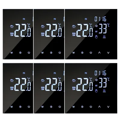 Zdjęcie produktu dla 6X Inteligentny termostat 3A do podgrzewacza wody/kotła gazowego, programowalny termostat ścienny LCD do ogrzewania podłogowego, tryb ręczny/automatyczny