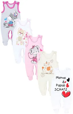 Produktbild von TupTam Unisex Baby Strampler mit Aufdruck 5er Set, Farbe: Mädchen 2, Größe: 68