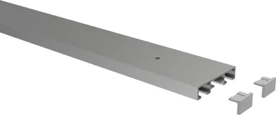 Produktbild von Interdeco Gardinenschiene / Vorhangschiene Aluminium Silbergrau, Typ Primax, 2-läufig, 200 cm