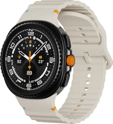 Produktbild von Silikon Armband für Samsung Galaxy Watch 8 / 8 Classic Wellenstruktur Weiß