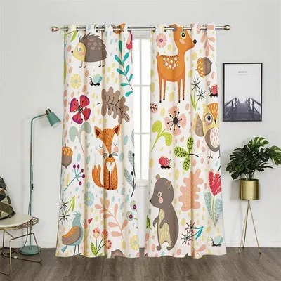 Immagine prodotto di Tende trasparenti con motivi floreali per la cameretta delle bambine, 160x132 cm