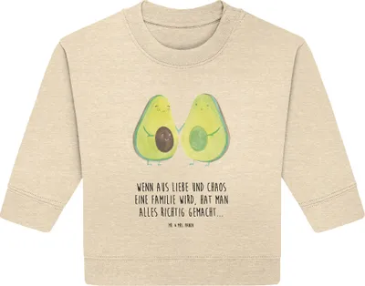 Produktbild von Mr. & Mrs. Panda Organic Baby Pullover Avocado Pärchen 12. - 18. Monat - Natural Raw - Geschenk, Liebe, Bullover, Avocados, Schwangerschaft