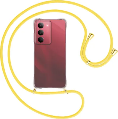 Produktbild von Handykette Backcover-Schutzhülle mit Band (Metall goldfarben) für Realme 14X 5G - gelb