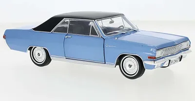 Produktbild von WhiteBox WB124137-O - 1/24 / Opel Diplomat A V8 Coupé, blau/schwarz, 1965 - Neu