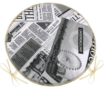 Immagine prodotto di Cuscino EMA rotondo, superficie liscia - 40 cm (diametro) - Nero, Bianco