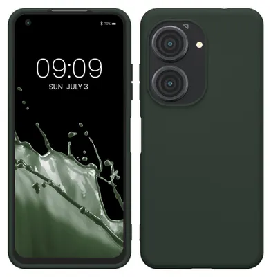 Produktbild von kwmobile Handyhülle für ASUS Zenfone 10 / Zenfone 9 Hülle - TPU Case - Kabelloses Laden - Schutzhülle Cover in Moosgrün