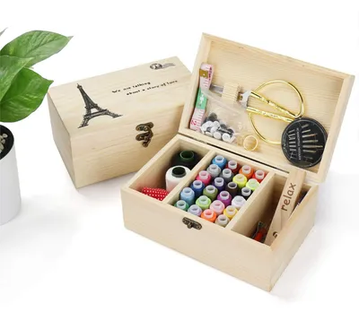 Image de Kit de couture pour bois, avec tous les accessoires nécessaires pour les travaux de loisirs créatifs