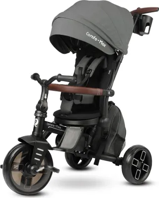 Obrázek produktu pro QPLAY Tříkolka Comfo Max Grey, 8 v 1, věk 10-72 měsíců