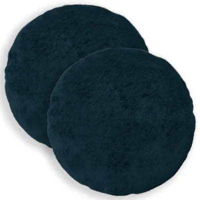 Image de vidaXL, housses de coussin, 2 pièces, HEERLEN, bleu marine, diamètre 40 cm