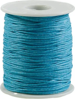 90 Meter / 1 Spule gewachste Baumwollschnur, 1mm pastell blau