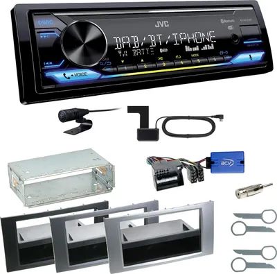 Produktbild von JVC KD-X472DBT DAB+ Bluetooth FLAC Einbauset für Ford Focus C-Max Fiesta Transit