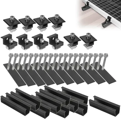 Produktbild von Halterung Montageset Solar Befestigung Dach Schiene PV Halter für 4 Solarmodule