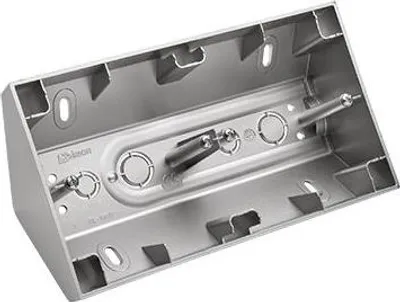 Image de Double prise d'angle apparente argent mat Contact Simon DPNR2/43