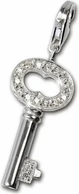 Produktbild von SilberDream Charm Schmuck Anhänger Schlüssel Zirkonia 925 Echt Silber FC241W