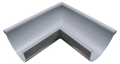 Produktbild von INEFA Rinnenwinkel 90 Grad halbrund Außenwinkel, PVC NW180 / 180mm Grau Wulst außen, Verbindungsstück Dachrinnenzubehör,  Germany