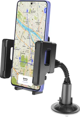 Image de Avizar, Support voiture flexible et pivotant pour smartphone Fixation par ventouse, Noir
