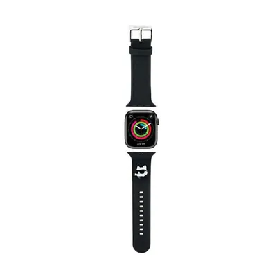 Zdjęcie produktu dla Karl Lagerfeld Pasek KLAWMSLCNK Apple Watch 38/40/41mm czarny/black strap 3D Rubber Choupette Heads
