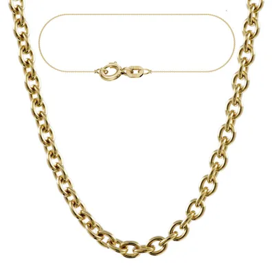Produktbild von Vergoldete Ankerkette Halskette 1,5 mm 45 cm 925 Silber 1µ vergoldet