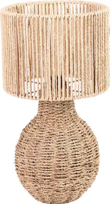 Image de Lampe de table "Gina" en corde et algue marine - Beige - D 23 x H 41 cm