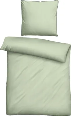 Produktbild von Biberna Bettwäsche grün 1x 155x220 cm + 1x 80x80 cm
