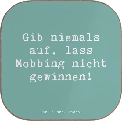 Produktbild von Mr. & Mrs. Panda Untersetzer für Gläser Spruch Mobbing bewältigen - Meeresbrise - Geschenk, Unterstützung, Zuversicht, Entschlossenheit, schwierige Zeiten überwinden, Mut