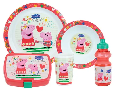 Produktbild von PEPPA PIG Geschirrset für Kinder mit 1 tiefen Teller, Ø 16 cm, 1 Teller Ø 22 cm,