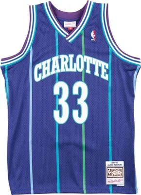 Zdjęcie produktu dla Koszulka Mitchell & Ness NBA Charlotte Hornets Alonzo Mourning Swingman - SMJYAC18010-CHOPURP94AMO