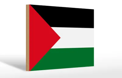 Produktbild von Holzschild Flagge Palästinas 30x20cm Flag of Palestine